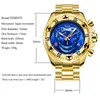 テンテイトゴールデンラグジュアリーブランドビッグダイヤルゴールドの腕時計防水ビジネス男性の腕時計Relogio Masculino 2021