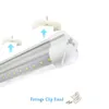 25Pack T8 LED Tube Lights 8FT 94tum, 72W 100W 144W Dubbelsidig V-form integrerad, AC85-265V, SMD2835 Clear Cover