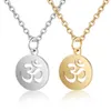 30 sztuk OM List Yoga Symbol Symbol Łańcuch Naszyjnik Zestaw Femme Aum Hinduizm Ze Stali Nierdzewnej Urok Wisiorek Kobiety Siostra Damska Para Kołnierz Choker Moda Gold Biżuteria