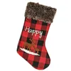 Christmas stocking decorations Santa claus Xmas tree pendant long socks home decoration candy gift storage bags