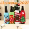 DHL christmas knitted wine bottle cover party favor xmas beer wines bags santa snowman moose beers bottles covers 851