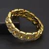 Bracciale a catena di collegamento cubano per maschi ghiacciati da braccialetti hip hop gioielli in oro.