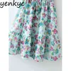 Sweet Floral Print Sexy Off Shoulder Dress Dames Elastische Taille Korte Mouw Vestido Mujer Summer Casual Holiday 210514