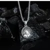 Pendant Necklaces Virgin Mary Necklace Coin For Men Mother Of Jesus Stainless Steel Christian Catholicism Jewelry 24Inch Chain