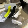 Ontwerper- vrouwen laarzen mode-kousen voor mannen vrouwen lente en herfst stretch gebreide casual boot zwart wit fluorescerende sneakers