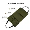 Car Organizer Foldable Multifunctional Survival Tool Bag Storage Roll Pack Durable Canvas Pouch With 4 Pocket