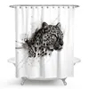 Rideaux de douche Cheetah Leopard Lion rideau en polyester imprime étanche de salle de bain jungle animaux lions de porte de bain imprimées décor5392430