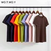 Wotwoy Hoge Kwaliteit 9 Kleuren Basic Plus Size Katoen T-shirt Zomer O-hals Casual Tee Shirts Vrouwelijke Zwart Harajuku 210623