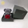 Flores decorativas grinaldas 1 Defina o presente do Dia dos Namorados para a namorada adorável urso com a flor de rosa preservada vermelha em uma boa caixa amante