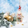 9 Designs Christmas Tree Pendant Christmas Pattern Wooden Hollow Snowflake Snowman Bell Hanging Decorations Colorful Home Festival RRD6808