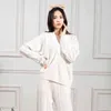 Dernières femmes pyjamas ensemble vêtements de nuit maison vêtements pull épais vêtements de nuit mèche fil lâche tricoté automne et hiver cardigan 211112