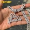 Iced Out Bling Full CZ Zircon CZ Lettre Stay Humble Pendentif Collier Or Argent Couleur Lettres Charme Hommes Mode Hiphop Bijoux 220212