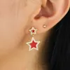 coreano con cz arcobaleno pavimentato cinque stelle ciondolano l'orecchino smaltato per il matrimonio
