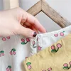 Korean Girls 2pcs Summer Ouftit Clothing for Kids Cheery Pattern Ins Fashion Cotton Linen Set 210529