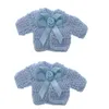 12Pcs Handmade miniature crochet sweater flower ribbon baby shower baptism christening party Decor 4.8 x 9.6cm 210702