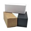 50 adet / grup Kahverengi Siyah Beyaz Kraft Kağıt DIY Katlanabilir Hediye Paketleme Kutusu Kağıt Karton Karton Ruj Uçucu Yağ Parfüm Wrap Için