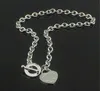 Regalo de Navidad Juego de pulsera y collar de amor de plata de ley 925, joyería llamativa de boda, collares con colgante de corazón, conjuntos de brazaletes 2 en 12489