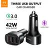 McDodo Charger 42W Snabbavgift 4.0 För Samsung Xiaomi RedMi Huawei 5A Super Laddning SCP 3.0 USB Ports Car Phone Adapter