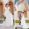 Plus Size A Line Wedding Vestidos V Pescoço Appliques Vestidos de Casamento de Laço Ilusão Manga Comprida Boho Vestido Noiva Vestido Noiva