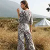 Boho Frauen Jumpsuit Aushöhlen Vordere Bogen Halbhülse Floral Gedruckt Playsuit V Ausschnitt Mode Elegant Neue Vintage Stil Kleid 210412