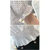 Vintage v-hals polka dot korte mouw chiffon blouse vrouwen elegante front knoppen slanke taille ruches vrouwelijke blusas 8830 50 210510