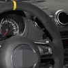 Housse de volant de voiture en daim souple noir cousu à la main bricolage pour Audi A3 S3 8P Sportback 2008-2012 R8 TT TTS 8J 2006-20142860