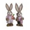 2pcs / set 6 styles mignon paille lapin lapin décorations de pâques vacances maison jardin ornement de mariage po accessoires artisanat 210811