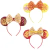 Hair Accessories 5'' Big Sequins Bow Cartoon Mouse Ears Hairband Kids Headband Women Party Decoration European Trendy