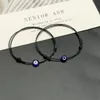 2 pçs liso azul olho mau trançado masculino pulseira da sorte feminina ajustável sorte preto vermelho corda pulseiras femininas novas joias da moda