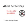 20 pçs lote 62mm tampa do centro da roda do carro de prata preto tampas do cubo cobre emblema emblema para acessórios do carro Corolla303r