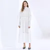 Elegancka Biała Dress Dla Kobiet Turtleneck Z Długim Rękawem Wysoka Talia Maxi Sukienki Kobiet Moda Odzież Spadek 210520