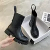 Winter Boots Ladies 2021 Leather Platform Zipper Black Ankle Motorcycle Thick Heel Zapatos De Mujer 5 5 5
