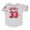 Cousu sur mesure Harold Baines Grey Road Jersey w / Team Patch ajouter un numéro de nom Baseball Jersey