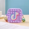 Tiktok fidget speelgoed 6 kleuren bubble handtas kinderen schattige siliconen tas decompressie knijpen muziek een-schouder messenger bags