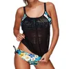 Baddräkt Kvinnor Simning Tankini Två Piece Swimsuit Plus Storlek Badkläder Mayo Beach Wear Push Up Bathers 210625