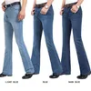 Média de Alta Qualidade dos homens livres Bolsa Casual Corte Calças de Jeans Mid Cintura Flares Semi-Flared Bell Calças Plus Tamanho 27-38 210723