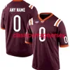 Stitched Virginia Tech Hokies Jersey 3 Styles Embroidery Custom XS-5XL 6XL