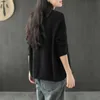 Johnature Casual Retro V-neck Single Breasted Long Sleeve Cardigan Knitted Sweater Autumn Simple Fashion Women Knitwear 210521