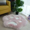 Cute Cat Paw Pattern Soft Plush Carpet Home Sofa Coffee Table Floor Mat Bedroom Bedside Decorative Carpe t Christmas gifts 211217