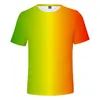 Męskie Koszulki Neon T-shirt Mężczyźni / Kobiety Lato Zielona T Shirt Boy / Girl Solid Color Topy Rainbow Streetwear Tee Kolorowe 3D Drukowane dzieci