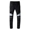 20ss мужские дизайнерские джинсы огорчены разорванный байкер стройный подходящий мотоцикл джинсовые для мужчин высочайшее качество мода джинсовые штаны проливают Hommes # 649