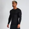 Sıkıştırma Üstleri O-Boyun Açık Koşu Gömlek Erkekler Uzun Kollu Vücut Geliştirme Spor Gym Gym T-shirt Erkekler Fitness Sıkı Giyim 210421
