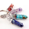 Fashion Resin Chakras Hexagonal Prism Key Holder chain Rings Keychain Accessories for women men