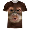 T-shirts voor heren Style Animal Monkey 3D Face Digital Print T-shirt Man