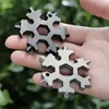 18 in 1 Tool Parts camp key ring pocket tools multifunction hike keyring multipurposer survive outdoor Openers snowflake spanne hex wrench RH4514