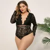 Kvinnors Jumpsuits Rompers Röda Bodysuiter Solid Lace Backless Suit Hollow Out Straped Sexy Fashion Transparent
