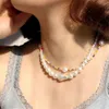 DIEZI Korean Bohemian Baroque Imitation Pearl DIY For Women Girls Choker Multicolor Beads Necklace Jewelry