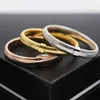 Fashion Jewelry Simple Gold Rosegold Titanium Steel Bangle Version Women's Wide Snake Chain Round Charm Bracelet Q0717