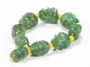 Bärade strängar Hetian Yu 18 Luo Han Head String Spenat Green Buddha Armband Man och kvinnlig handhuggning dubbelsidig/ trum22