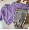 Pantaloni sportivi a treccia laterale per neonati e ragazze Pantaloni sportivi in cotone morbido per neonati 0-2Y 210508